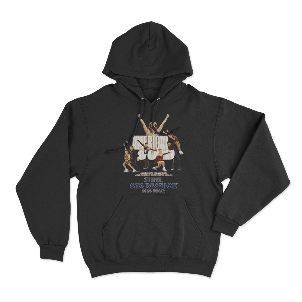 Stars On Ice American Gold 2026 Unisex Hoodie Black Stars On Ice American Gold 2026 Unisex Hoodie Black