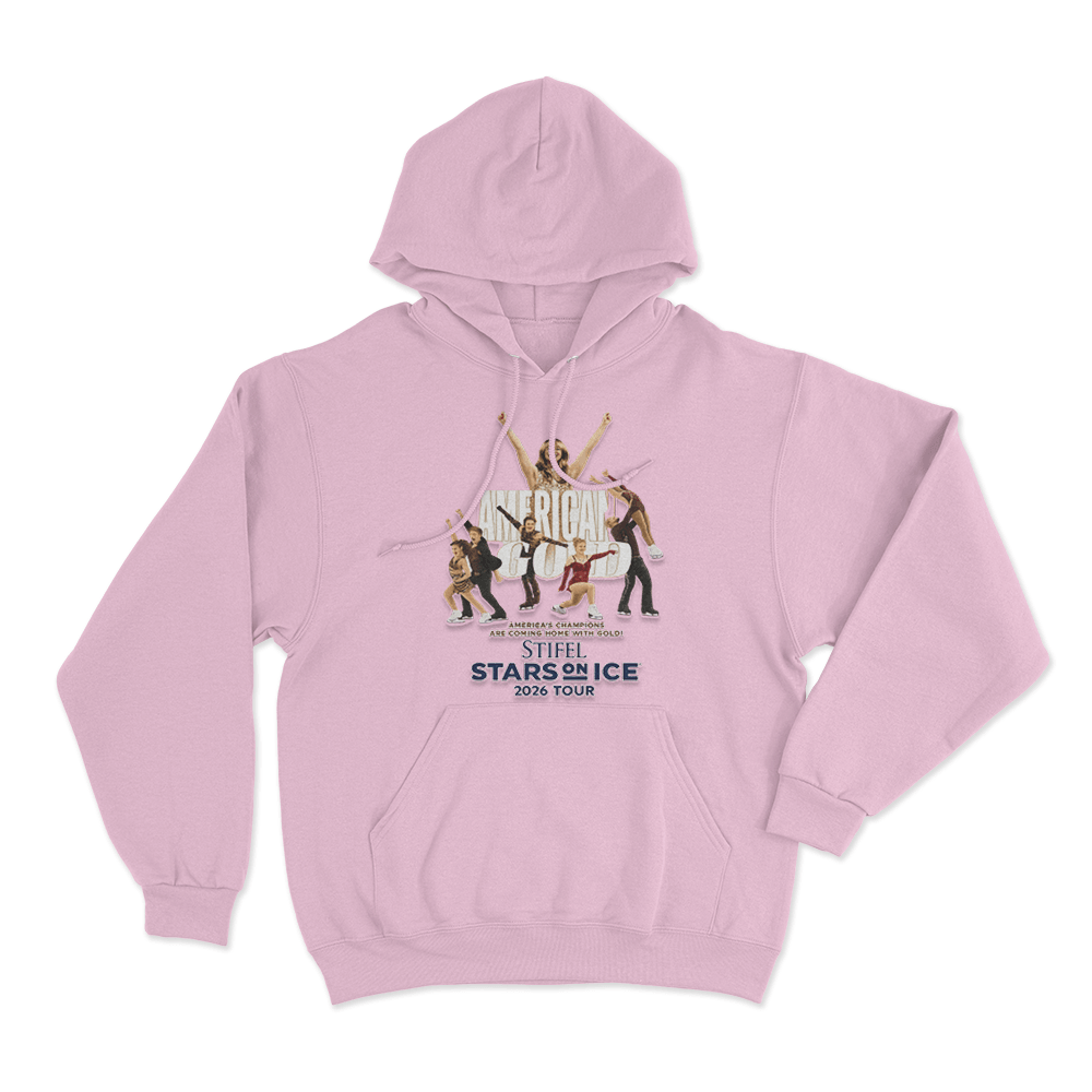 Stars On Ice American Gold 2026 Unisex Hoodie Pink Stars On Ice American Gold 2026 Unisex Hoodie Pink