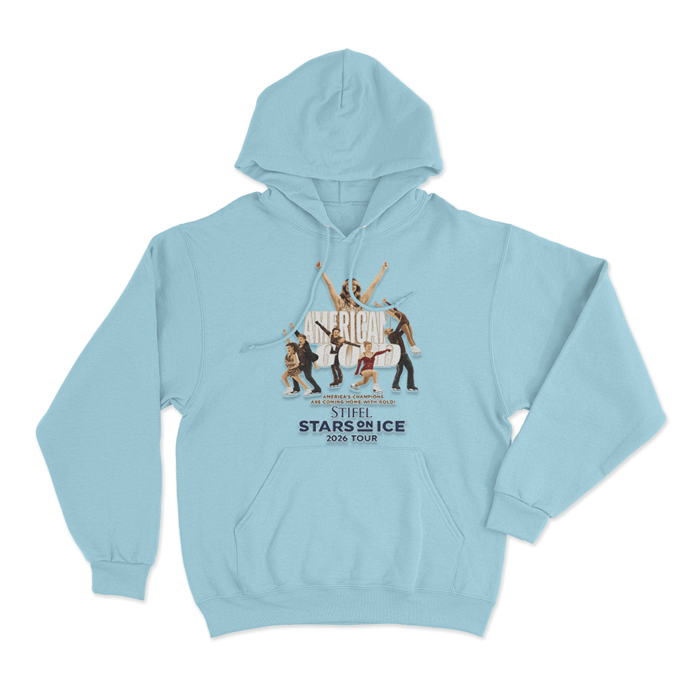 Stars On Ice American Gold 2026 Unisex Hoodie Sky Blue Stars On Ice American Gold 2026 Unisex Hoodie Sky Blue