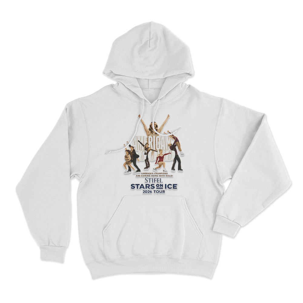 Stars On Ice American Gold 2026 Unisex Hoodie White Stars On Ice American Gold 2026 Unisex Hoodie White