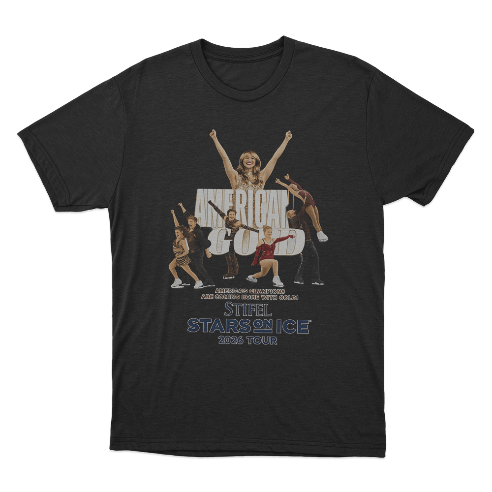 Stars On Ice American Gold 2026 Unisex T Shirt Black Stars On Ice American Gold 2026 Unisex T Shirt Black