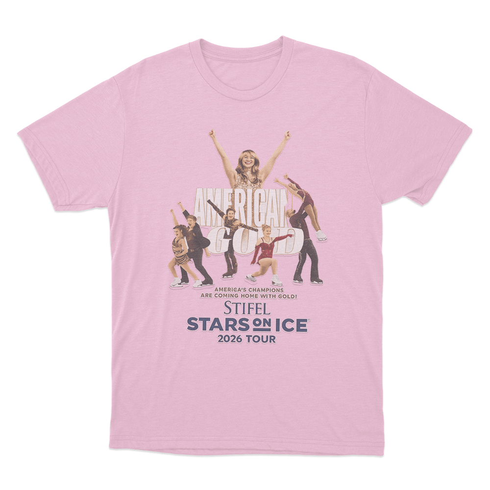 Stars On Ice American Gold 2026 Unisex T Shirt Pink Stars On Ice American Gold 2026 Unisex T Shirt Pink
