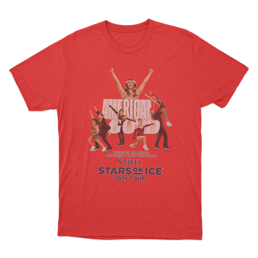 Stars On Ice American Gold 2026 Unisex T Shirt Red Stars On Ice American Gold 2026 Unisex T Shirt Red