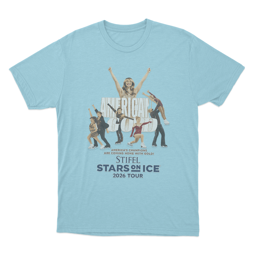 Stars On Ice American Gold 2026 Unisex T Shirt Sky Blue Stars On Ice American Gold 2026 Unisex T Shirt Sky Blue